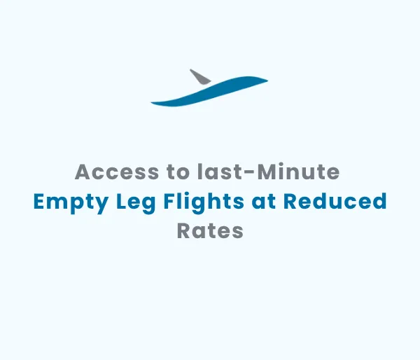 Exclusive access to discounted empty leg private jet flights for Fly Avcare charter membership clients